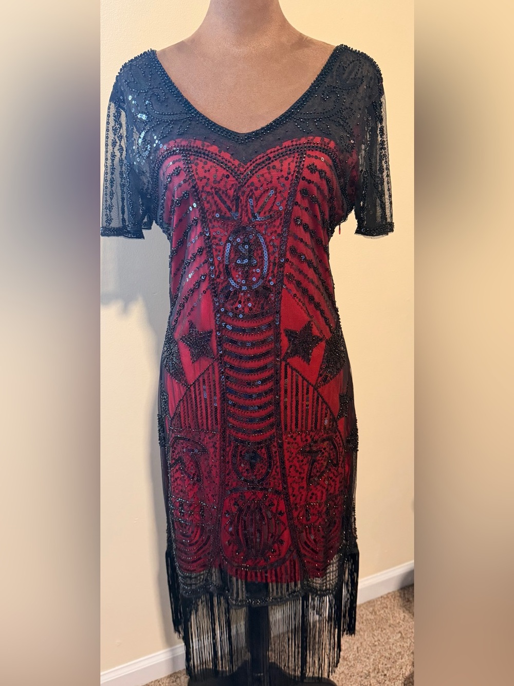 YESSA 1920S Flapper Dress and Gloves / Great Gatsby Roaring 20s Costume